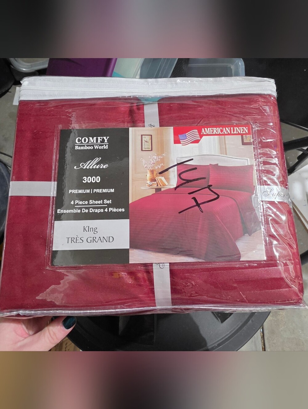 Allure King 4-Piece Sheet Set - Deep Red